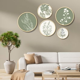 Wallity Yats-04 Conjunto de 5 Cuadros Decorativos Multicolor